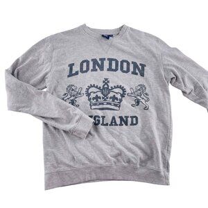 London England Graphic Gray Sweatshirt Medium By Awihill Great Britain